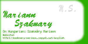 mariann szakmary business card